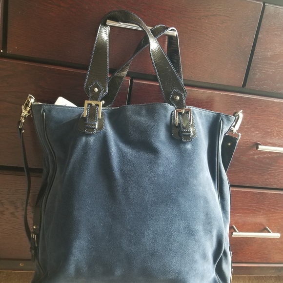 Rare MCM super blue suede 2 way bag - Picture 15 of 16